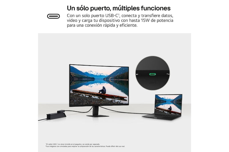 Monitor Curvo LG 27U421A | 27" | 1920x1080 | 100Hz | 1500:1 | HDMI | USB-C
