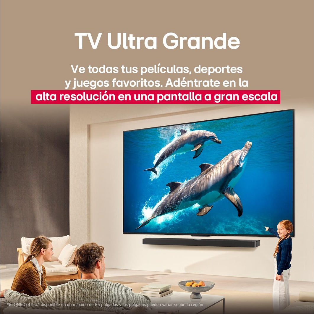 Televisor LG QNED73 AI 4K | webOS | 55" | 4K | HDMI | USB | Wi-Fi | Bluetooth | DVB-T