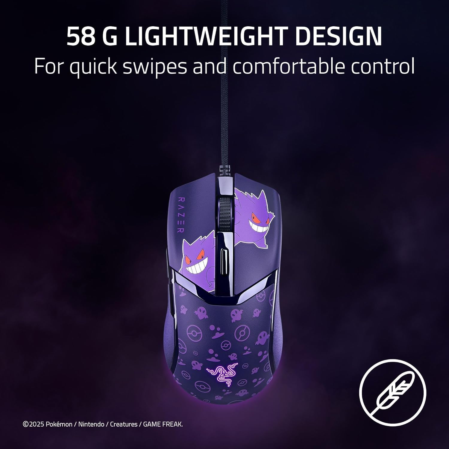 Custom Rozor Mouse Mouse Razer Cobra Custom Pokemon Gengar Edition RZ01-04650700-R3M1 | C ...