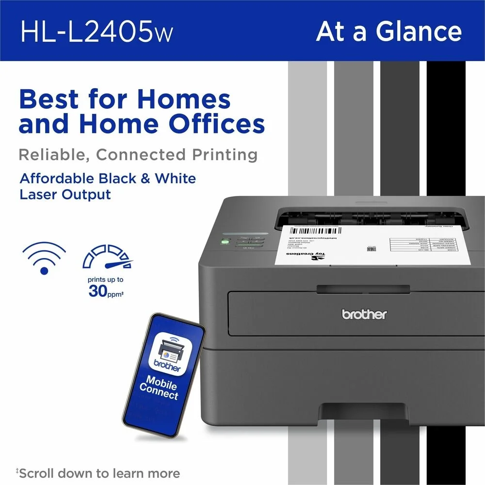 Brother Compact Mono HLL2405W | Monocromático | Láser | Wi-Fi