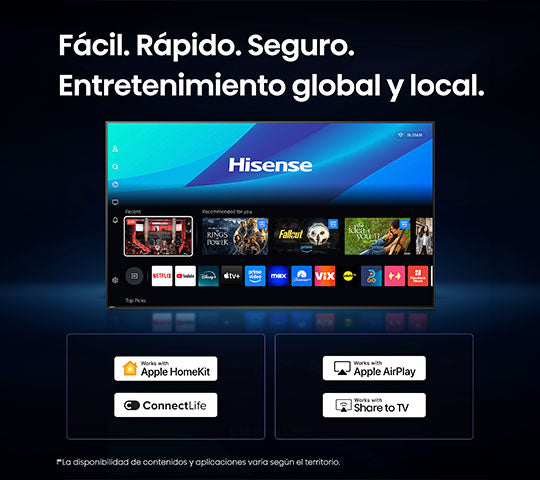 Televisor Hisense 43Q4SV | VIDAA | 43" | Full HD | HDMI | USB | Wi-Fi | Bluetooth | DVB-T
