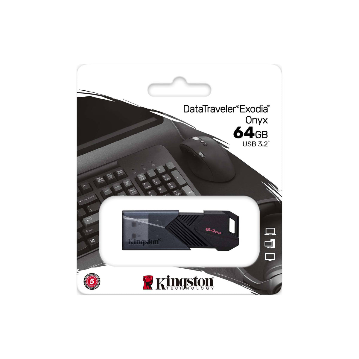 Memoria USB Kingston Exodia Onyx | 64GB | USB 3.2 - Multimax