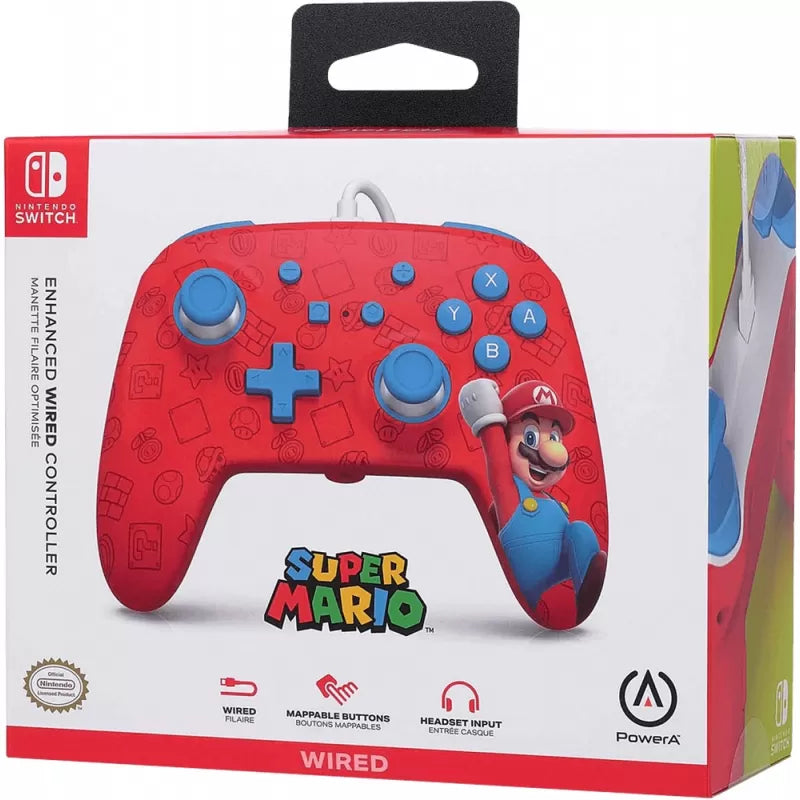 Control Con Cable para Nintendo Switch PowerA | Edición Woo Hoo Mario