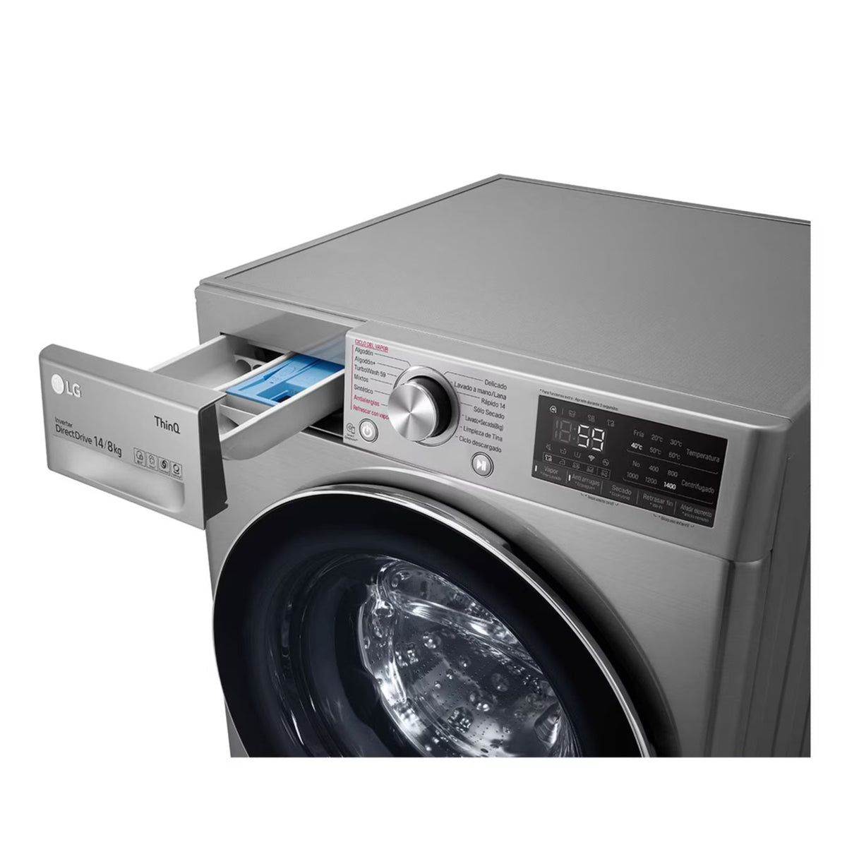 Lavadora y Secadora Eléctrica LG WD14VV3S6C | Inverter | 14Kg | Carga Frontal