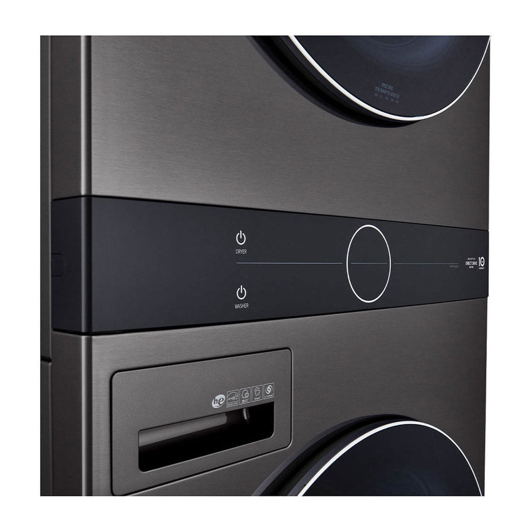 Centro de Lavado a Gas LG WK22BS6 | 22KG | Carga Frontal | Color Acero Negro