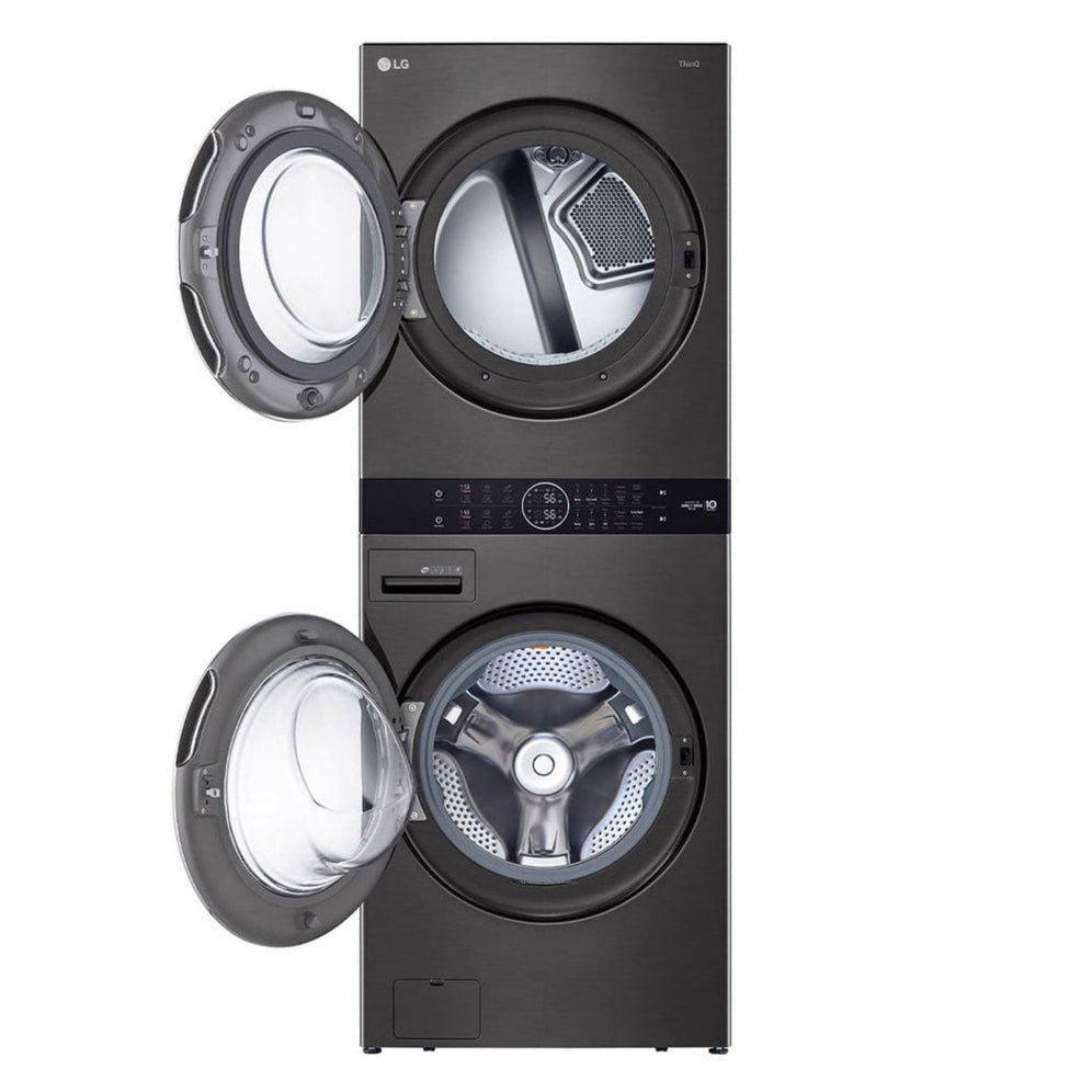 Centro de Lavado a Gas LG WK22BS6 | 22KG | Carga Frontal | Color Acero Negro