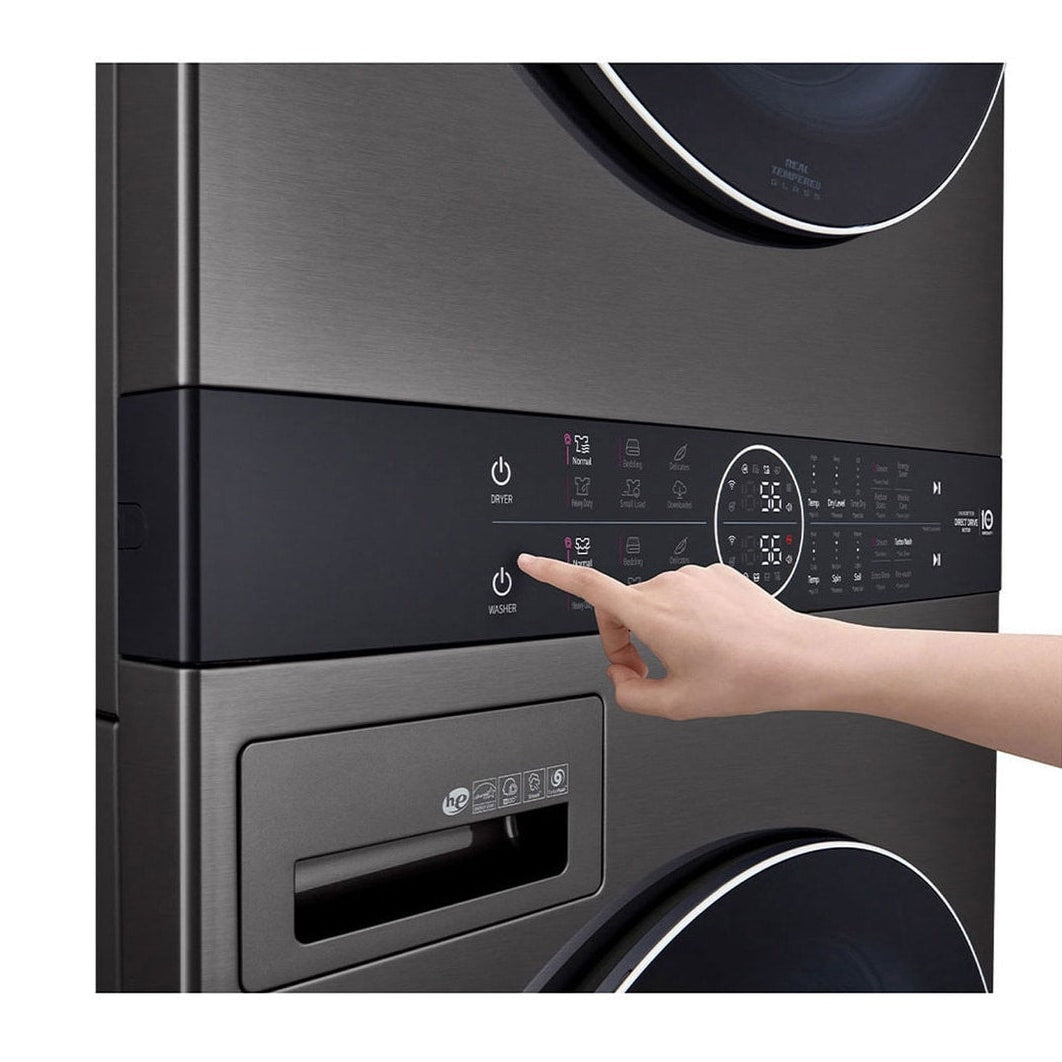 Centro de Lavado a Gas LG WK22BS6 | 22KG | Carga Frontal | Color Acero Negro
