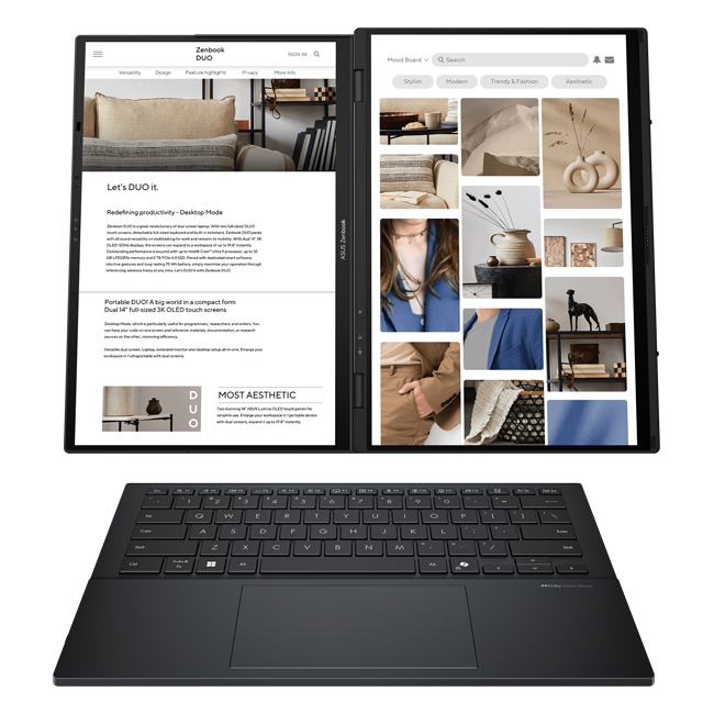 Asus Zenbook Duo UX8406 | Intel Core Ultra 9 285 H | 32GB RAM | 1TB SSD | 14&quot; | Windows 11 Home