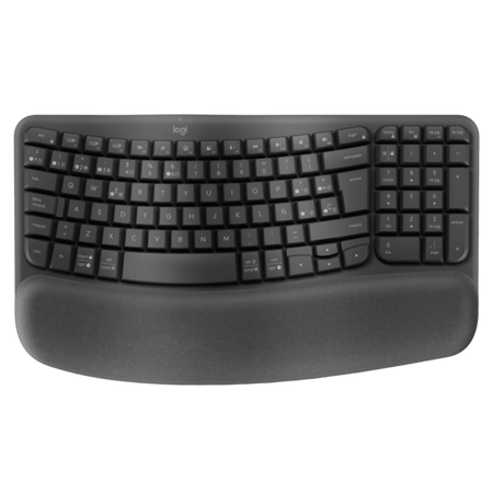 Logitech Wave Keys | Teclado Inalámbrico | 2.4GHz | Bluetooth | Ergonómico