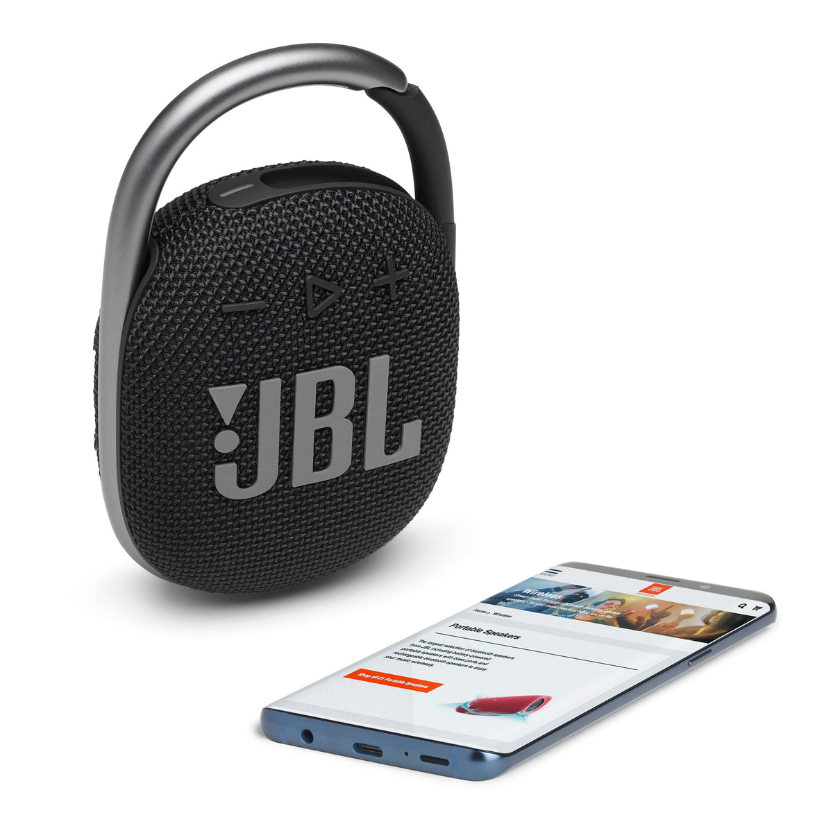 Bocina inalámbrica JBL Clip 4, Bluetooth, Negro - Multimax