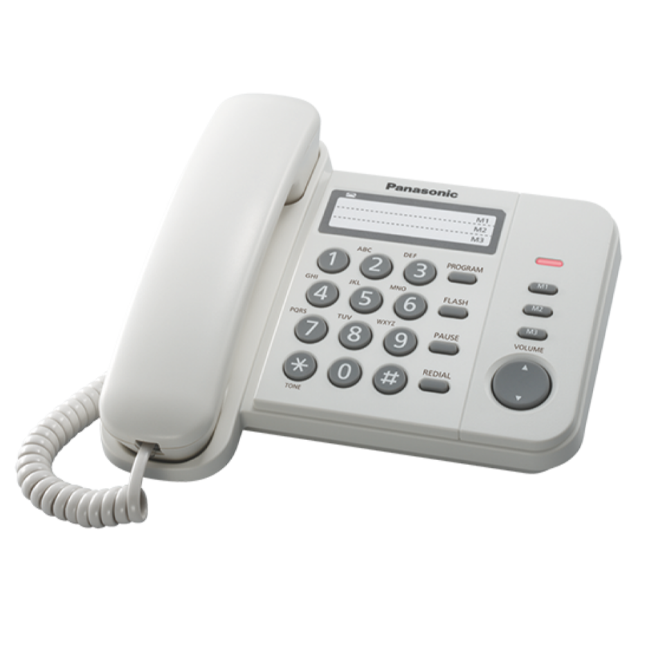 Teléfono Panasonic KX-TS520LXW, color blanco - Multimax