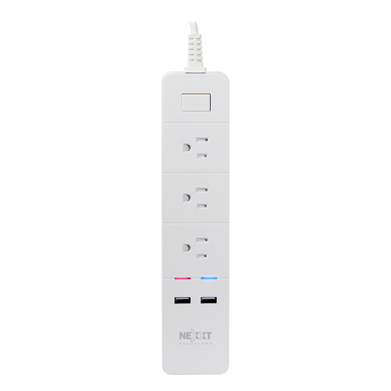 Regleta Inteligente Nexxt de 3 salidas, conectividad Wi-Fi, USB, blanca - Multimax