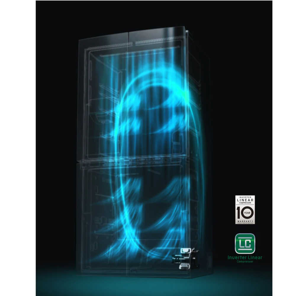 Refrigeradora French Door LG 22pᶟ LM22SGPK | Compresor Linear Inverter | Acero Brillante | Smart Diagnosis™ - Multimax