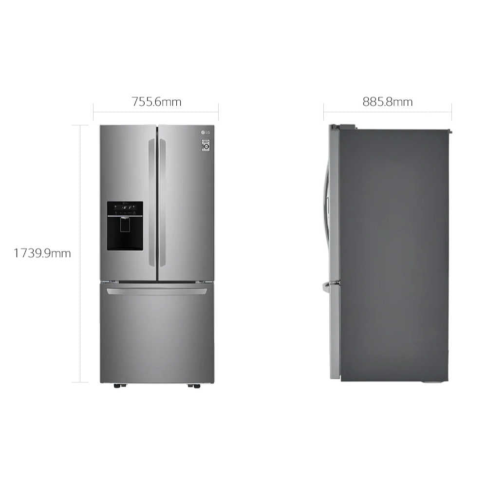 Refrigeradora French Door LG 22pᶟ LM22SGPK | Compresor Linear Inverter | Acero Brillante | Smart Diagnosis™ - Multimax