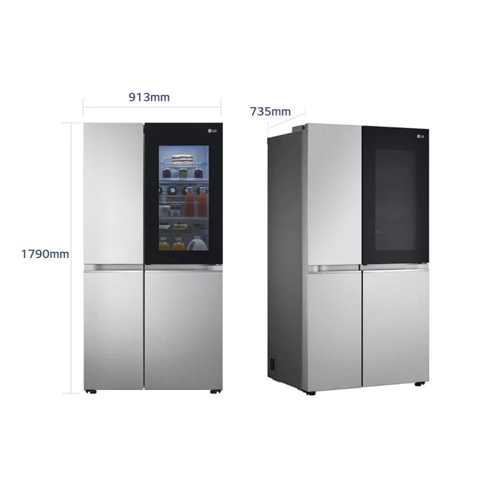 Refrigeradora LG InstaView LS66MXN | 22 pies cubicos | Side By Side | Color Plateado - Multimax