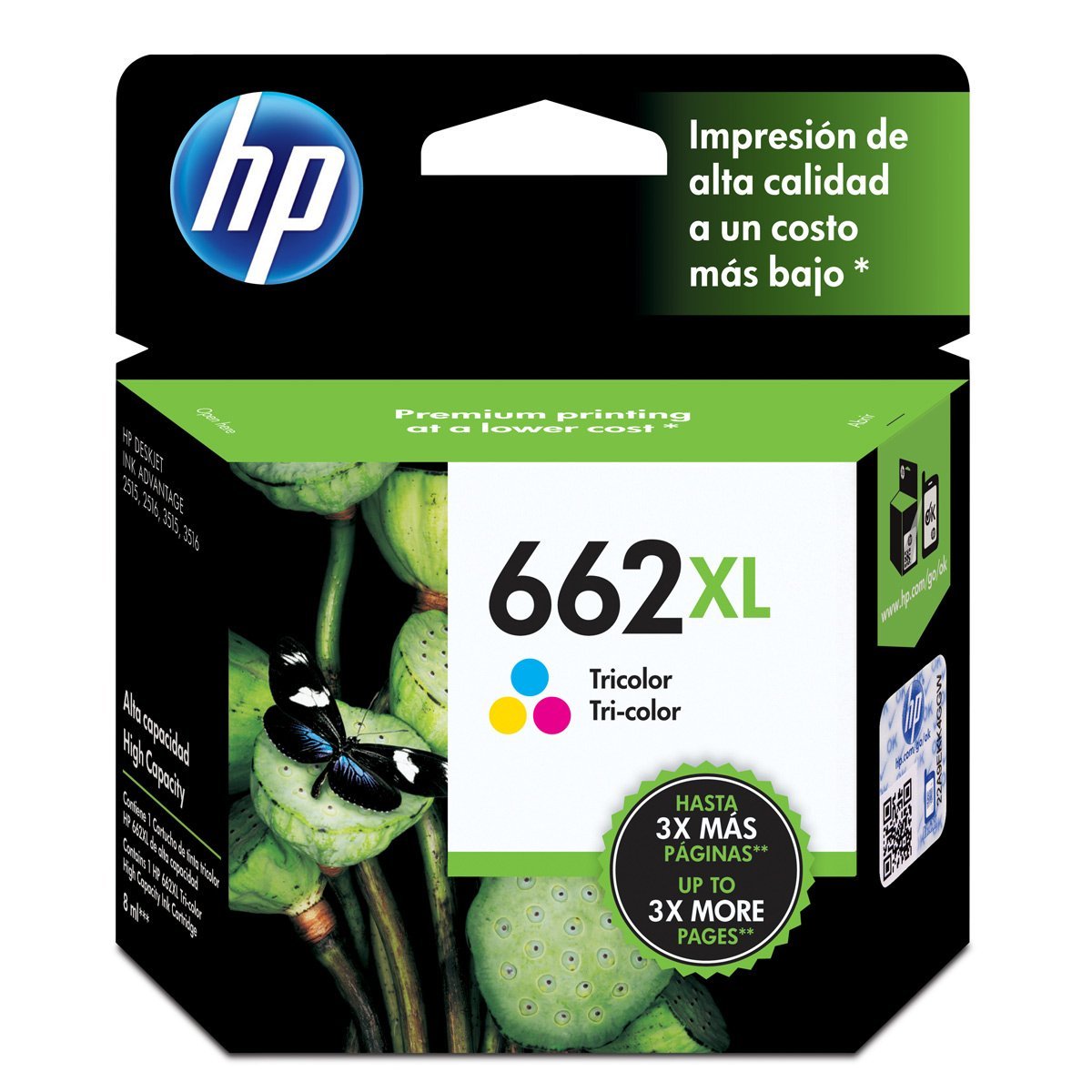 Tinta HP 662XL, tricolor, cartucho, XL - Multimax