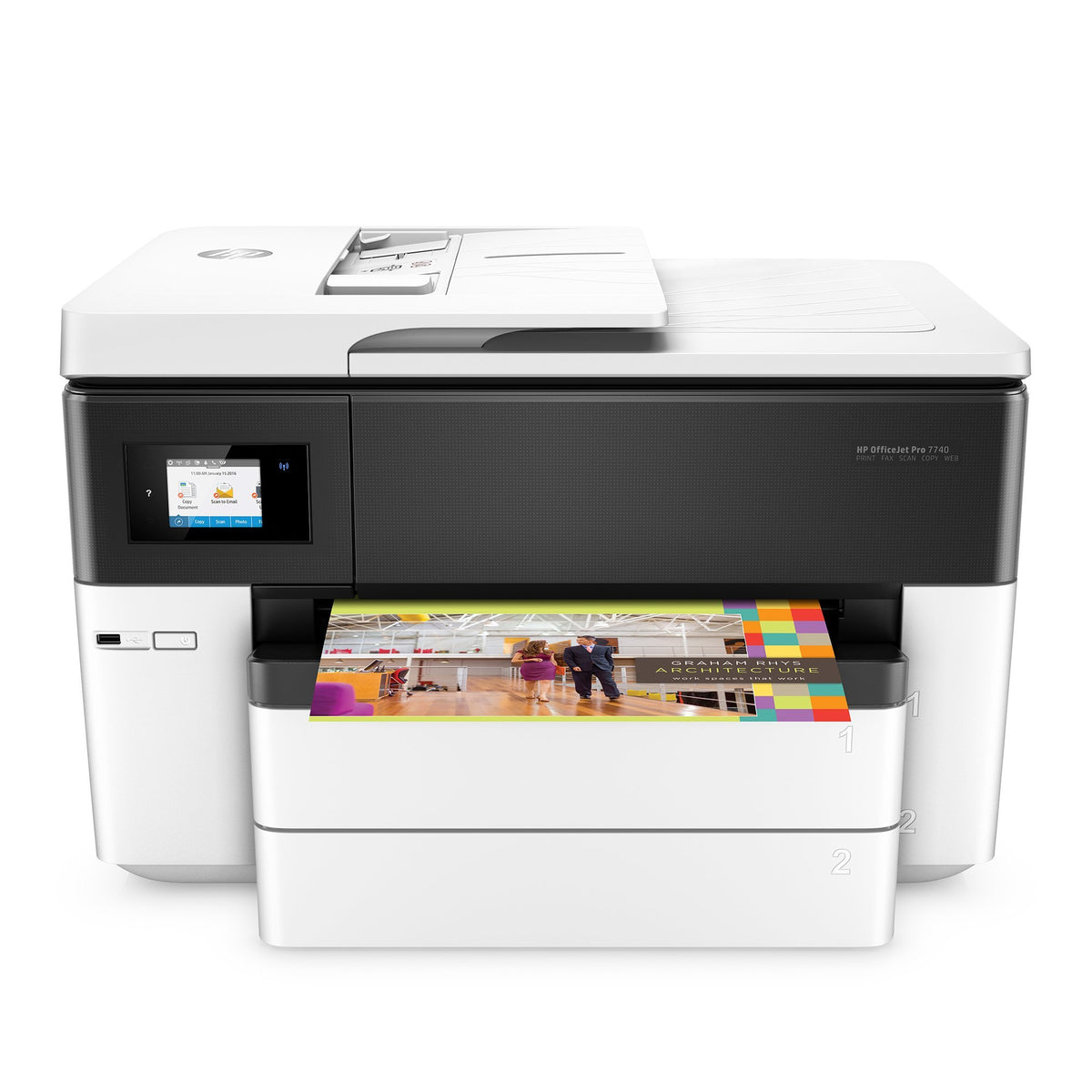Impresora Multifuncional HP OfficeJet 7740, 15ppm blanco/negro, 8ppm a color, 4800X1200dpi, Wi-Fi - Multimax