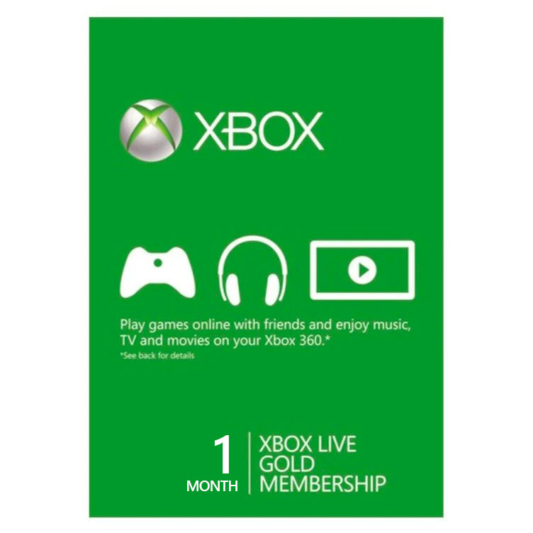 Tarjeta Xbox Live Gold 1 mes + cargo por servicio - Multimax