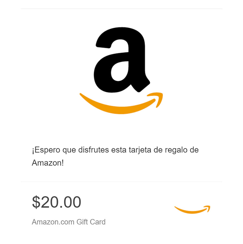 Tarjeta de Amazon $20 + Cargo por Servicio - Multimax