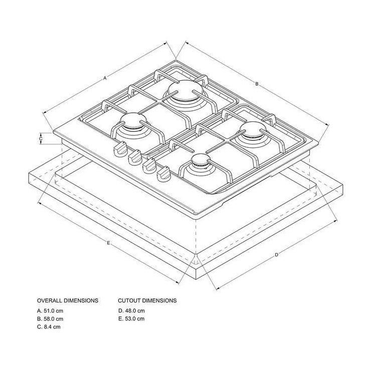Estufa a gas Whirlpool WP2420S, 24&quot;, acero inoxidable - Multimax