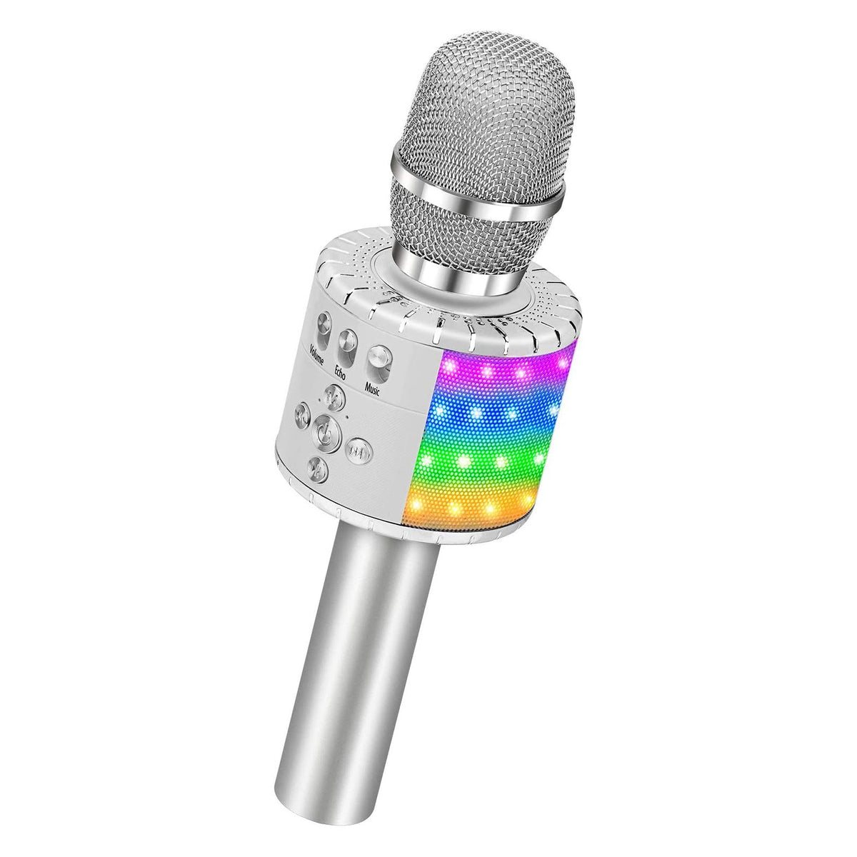 Micrófono Inalámbrico Karaoke Bonaok | Color Plateado - Multimax