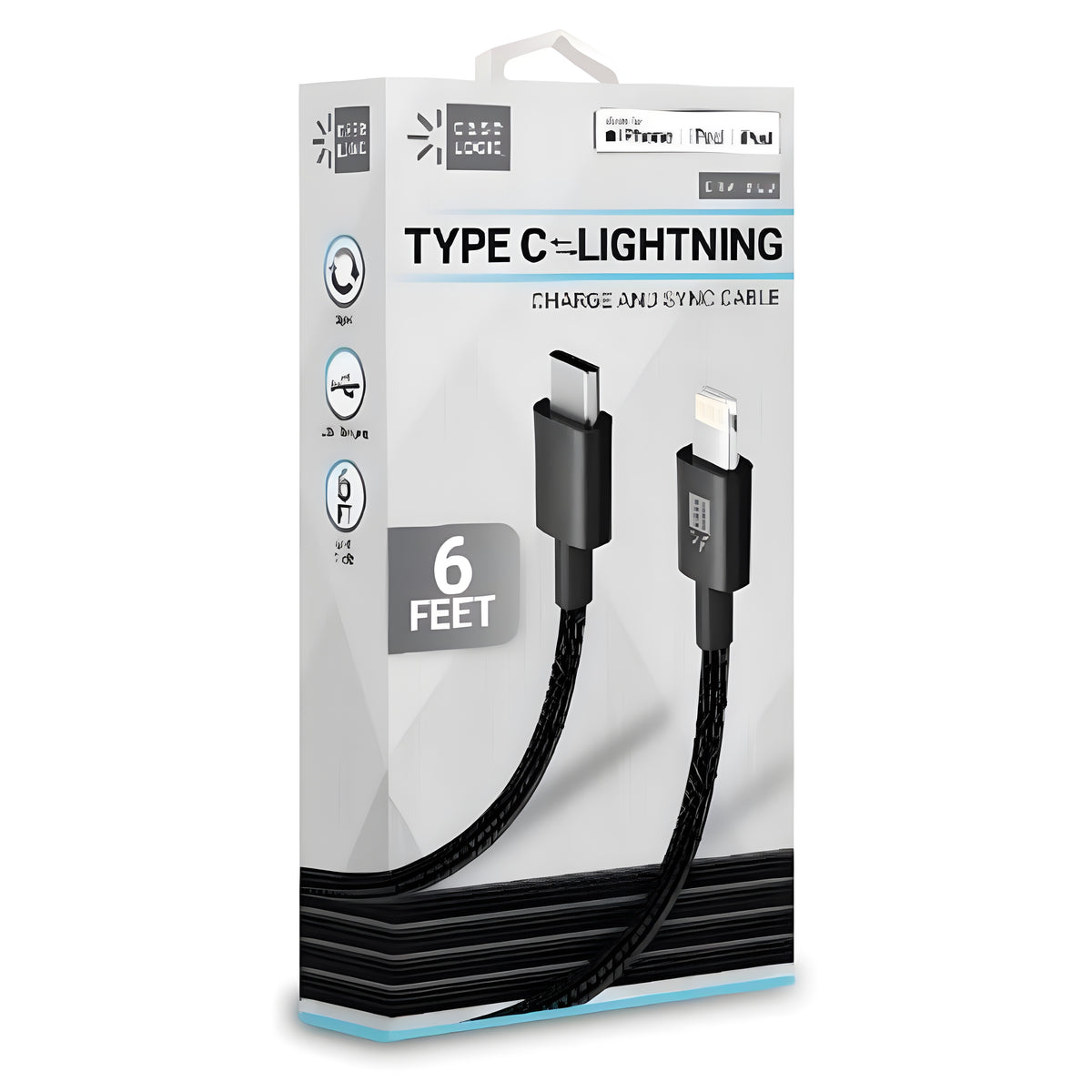 Cable USB Tipo C a Lightning Case Logic | 6 Pies | Color Negro - Multimax