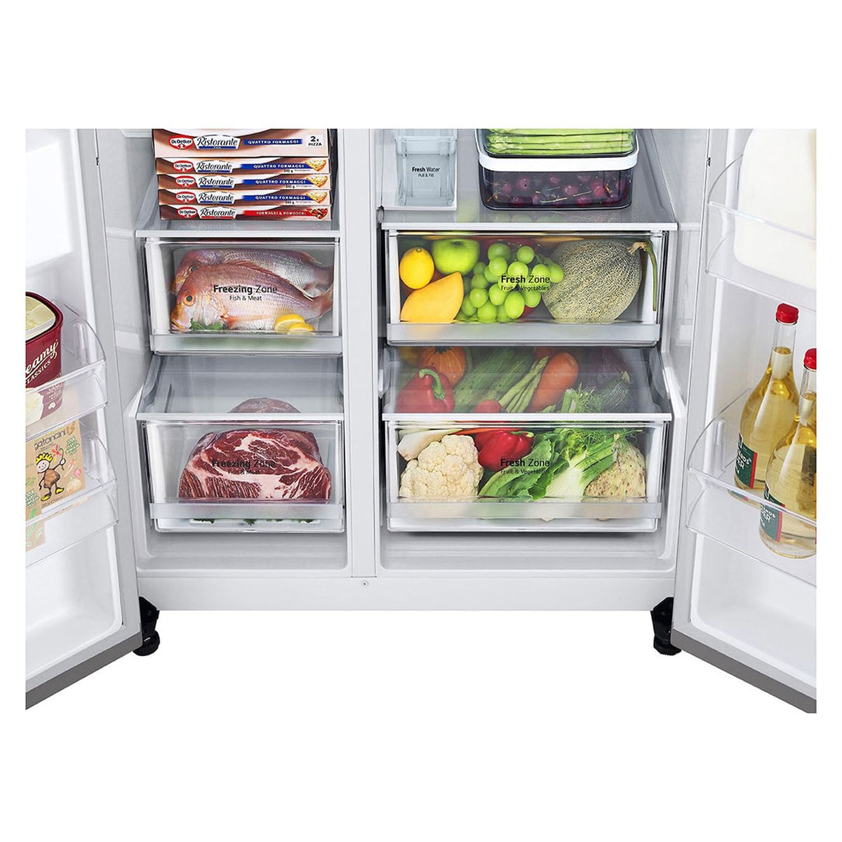 Refrigeradora Inverter LG GS75SPP | 28.7 Pies Cúbicos | Dispensador | Side by Side | Color Plateado - Multimax