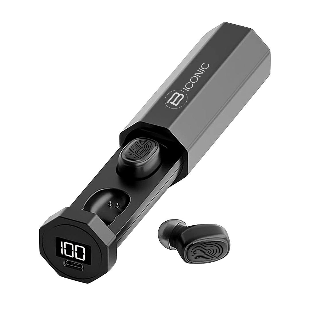 Audíofonos Inalámbricos Biconic Cylinder True Wireless | In-ear | Bluetooth | Color Negro - Multimax