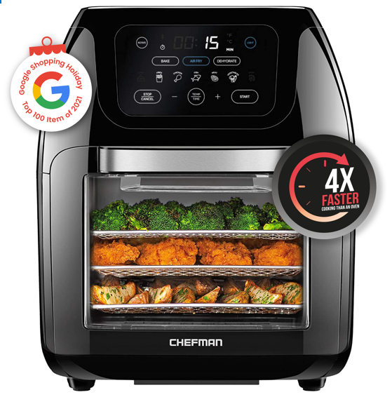 Freidora de Aire Chefman RJ38-10-RDO-V2-MX | 10 litros - Multimax